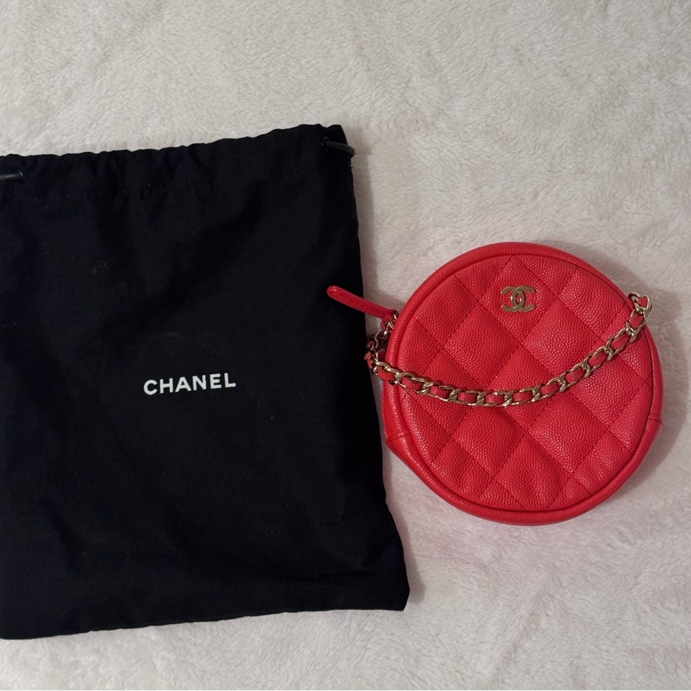 CHANEL Red Quilted Crossbody Bag